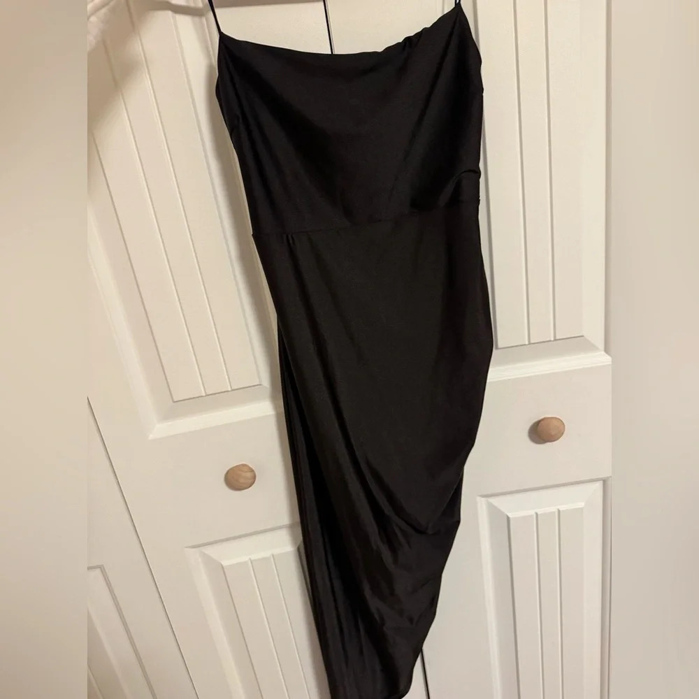 Windsor Short Black Slit Dress